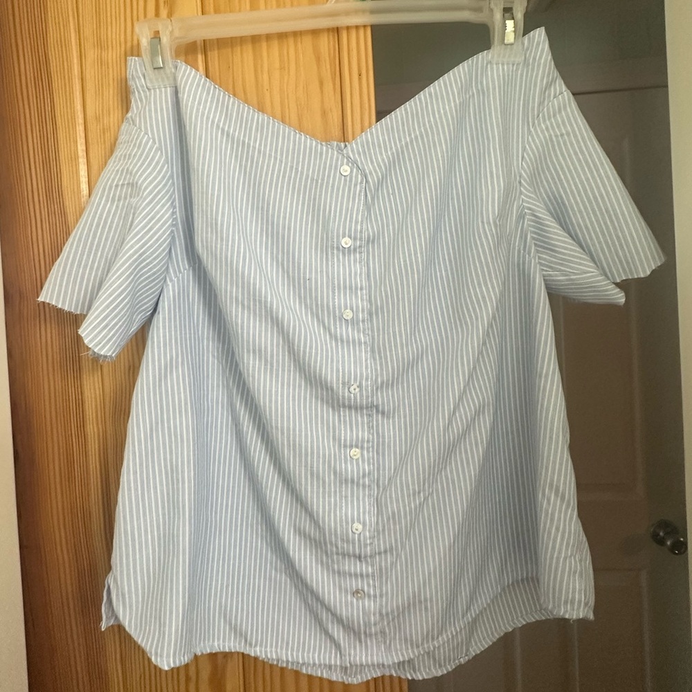 Umgee Pinstripe Sweetheart Top